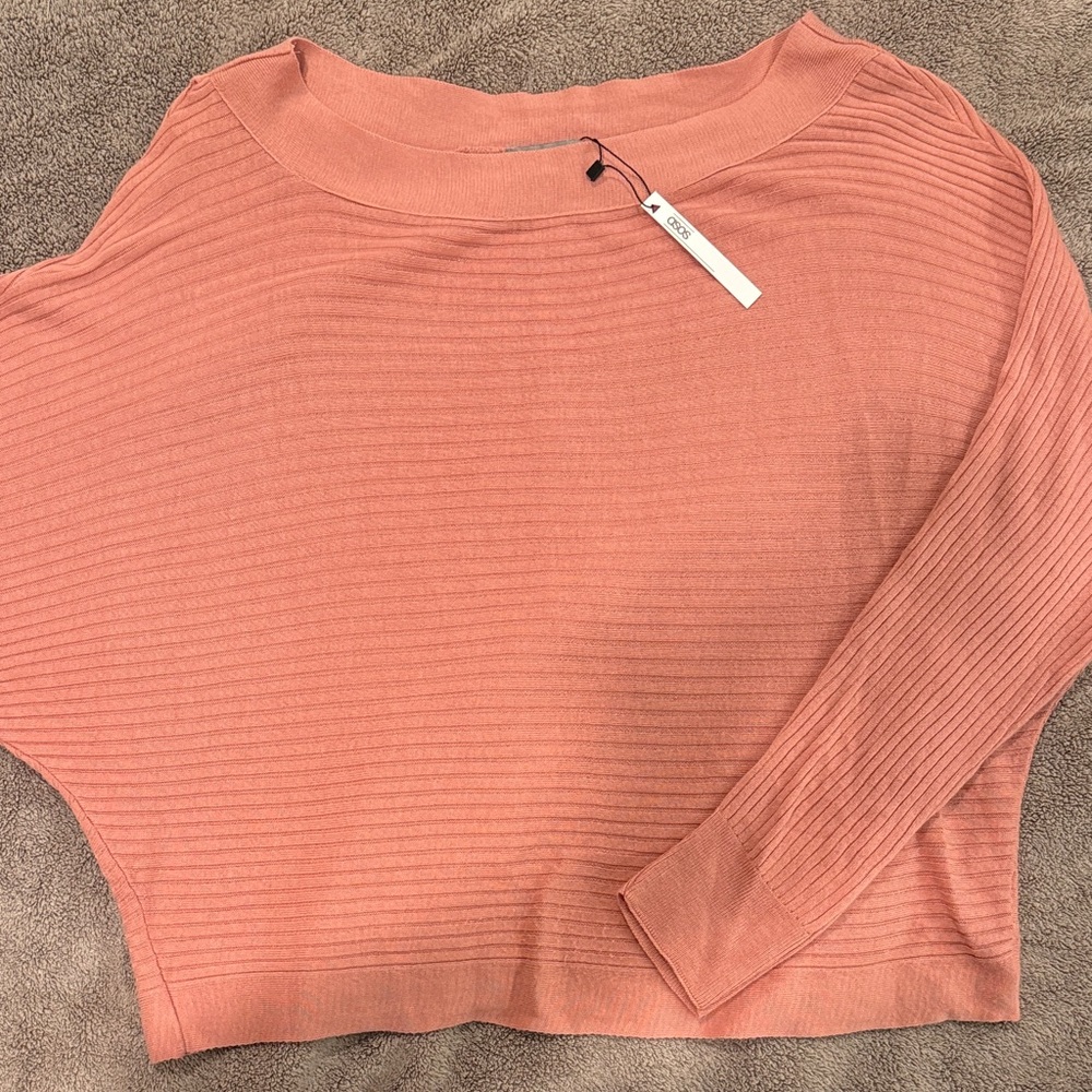 ASOS Ribbed Coral Sweatshirt